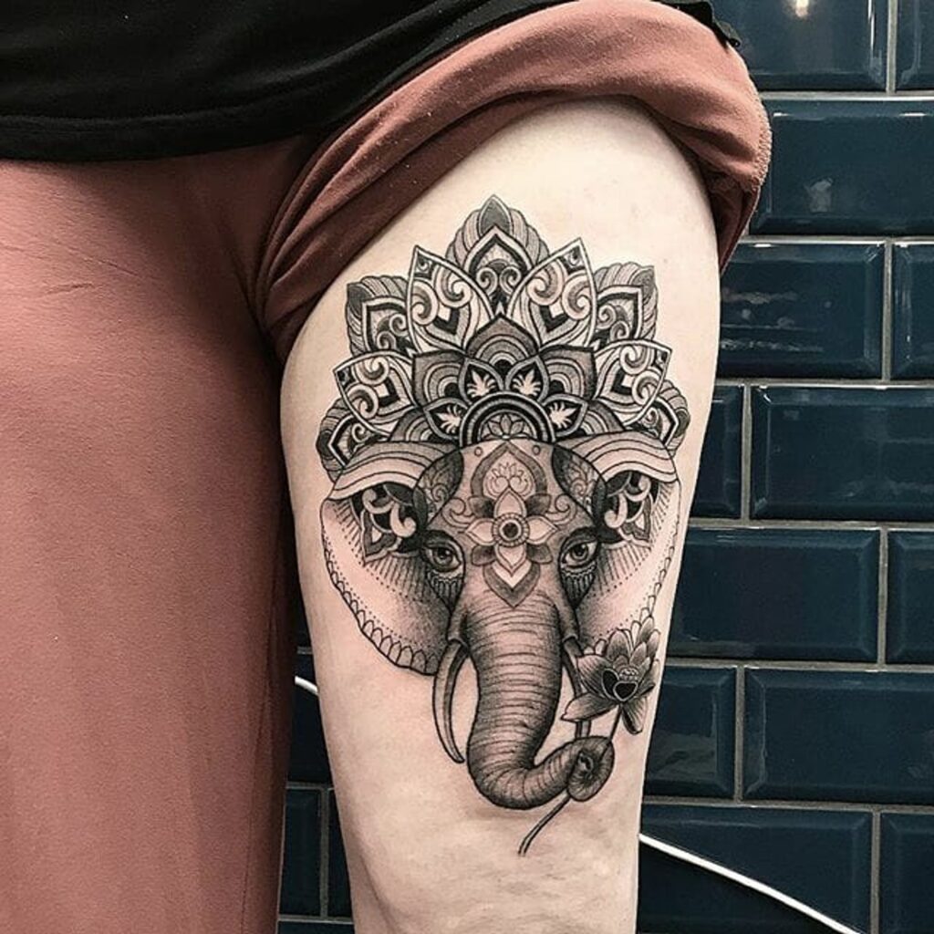 Elephant ganesha mandala tattoo