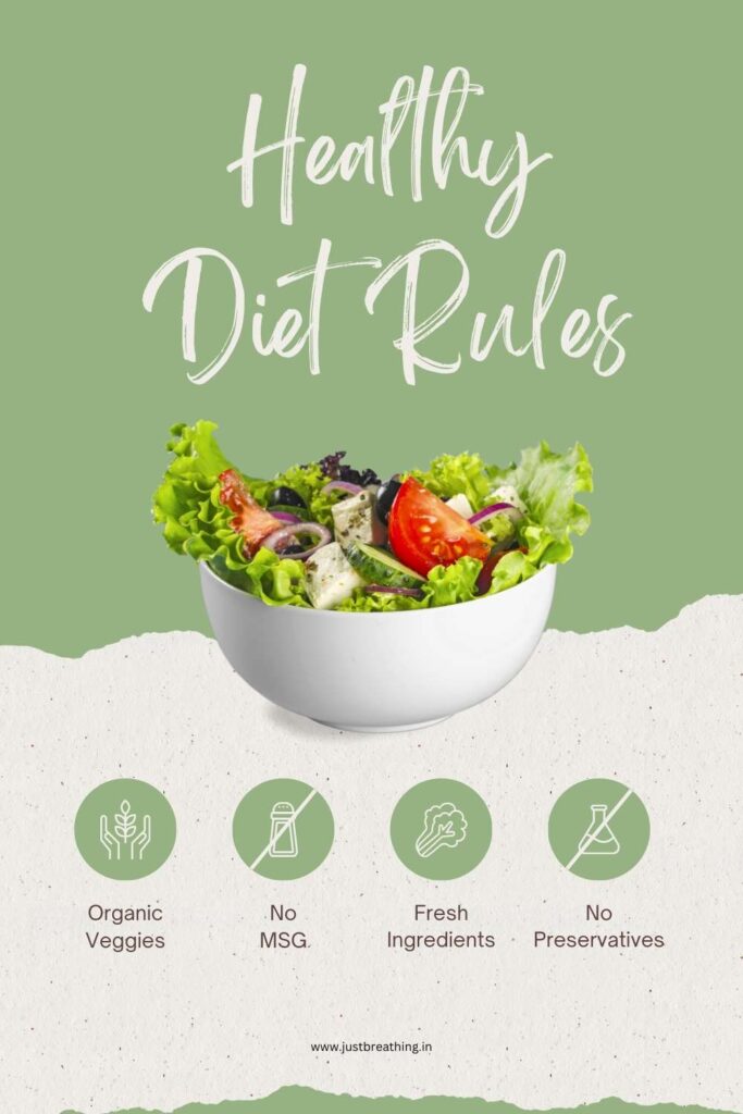 Healthy diet rules associated with eating is as important as eating the right food