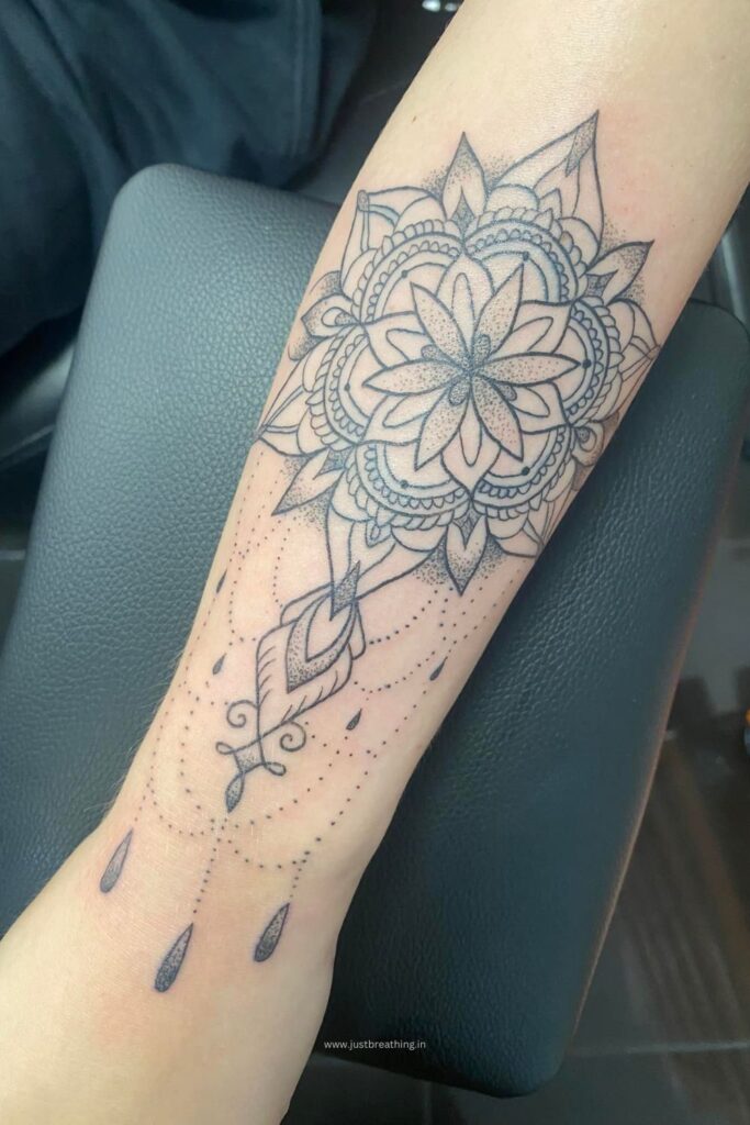Mandala and lotus tattoo
