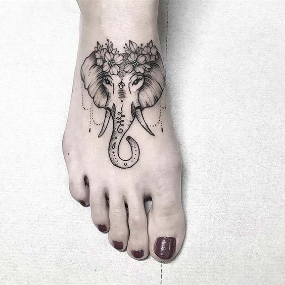cool Small mandala elephant tattoo