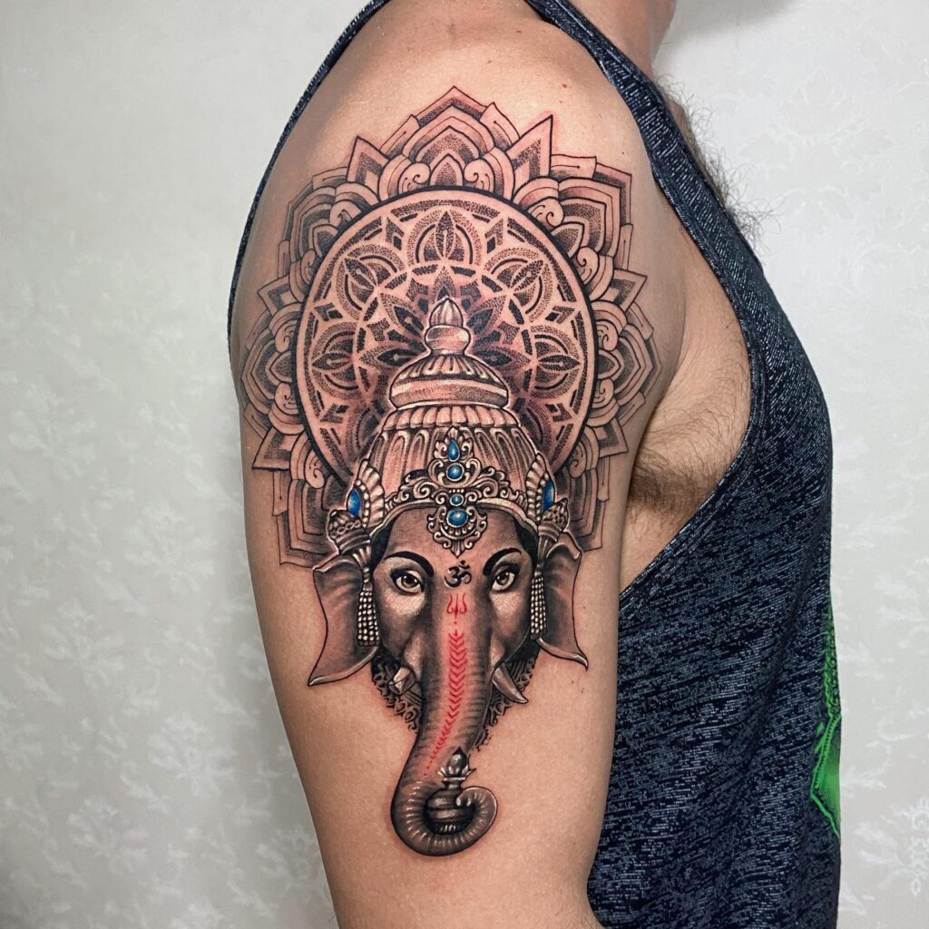nice Mandala with Ganesha tattoo design