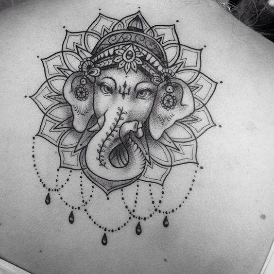 nice Small mandala elephant tattoo