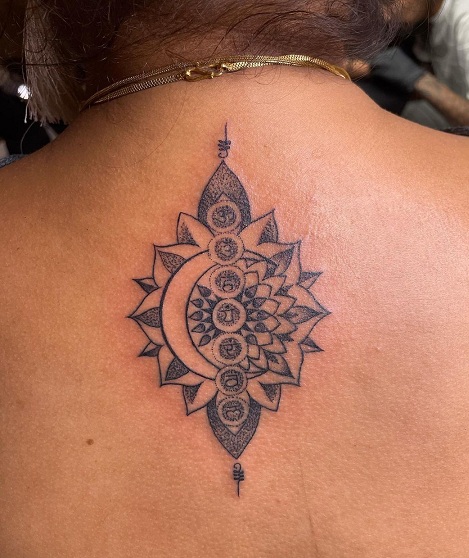 7 Chakra Back Tattoo