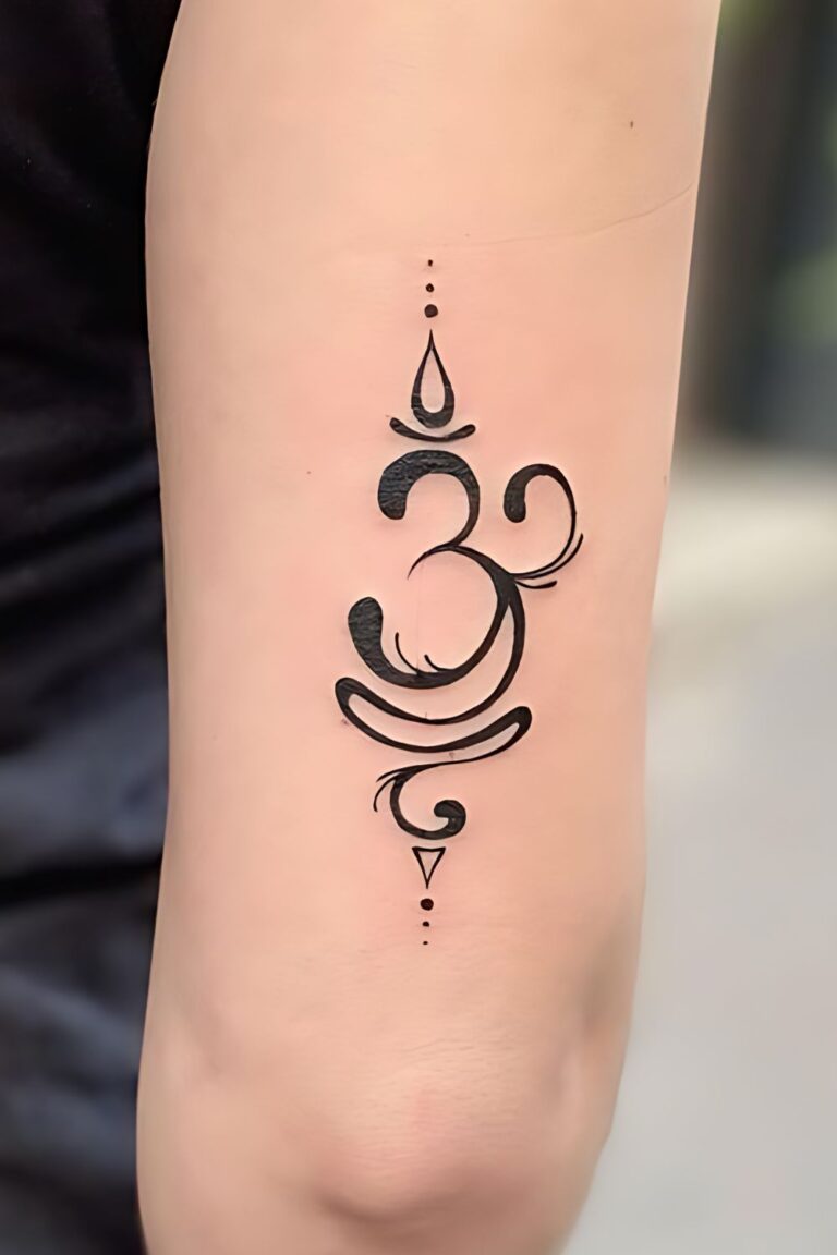 Beautiful Breathe Symbol Tattoo Designs Featuring Om Symbol