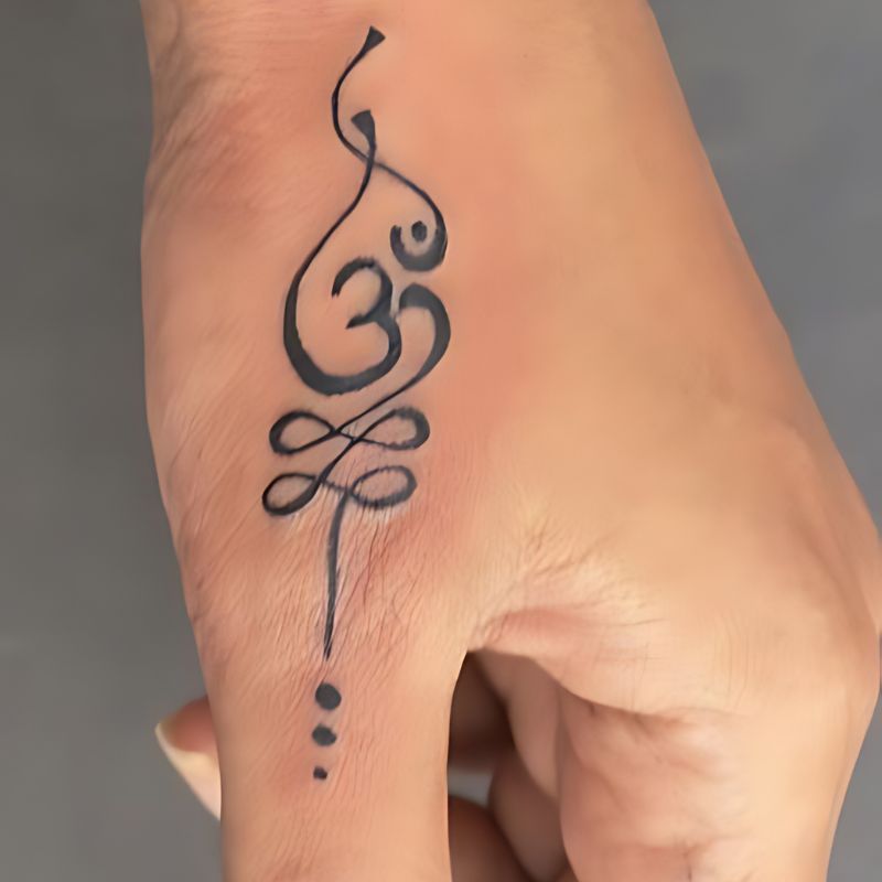 Om Symbol Tattoo - Breathe Unalome Symbol Tattoos hand Men