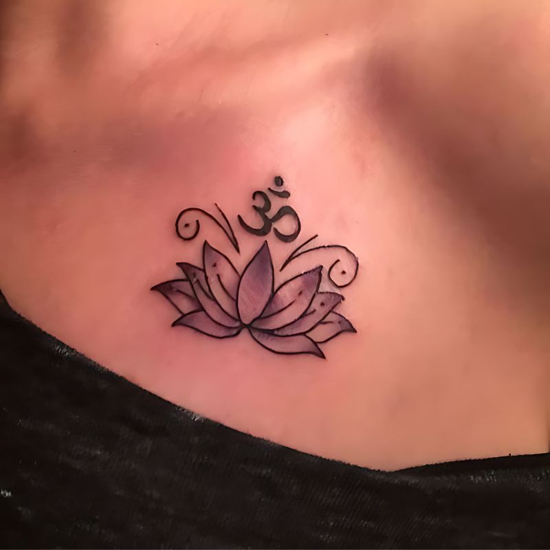 Om Symbol Tattoo with Lotus Symbol tattoo designs for females