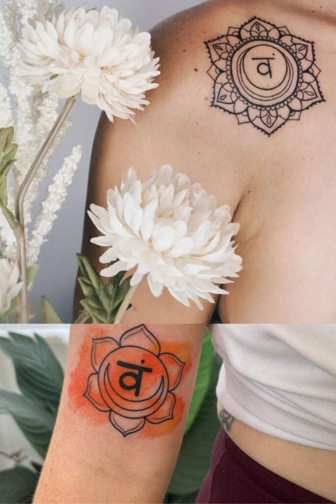 Sacral chakra Tattoo - creativity and passion - 7 chakras back tattoo